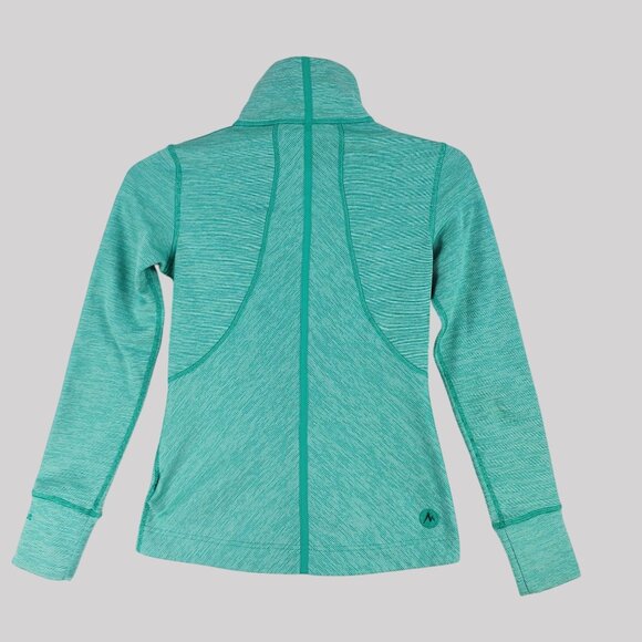Marmot green zip up cozy fleece lined jacket with pockets Womens XS - Picture 2 of 12